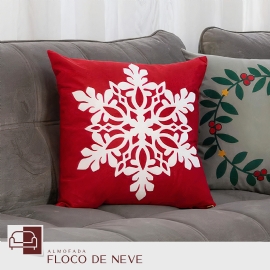CAPA ALMOFADA FLOCO DE NEVE